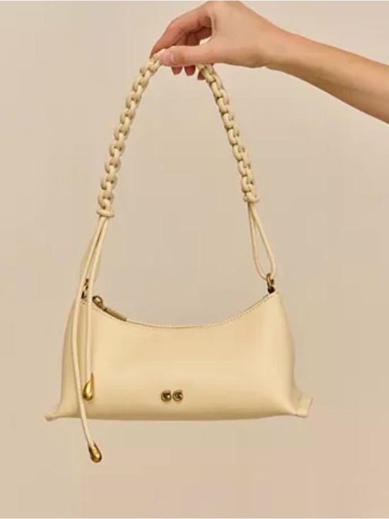 cult gaia Handbags - cult gaia Osa Shoulder Bag in Buttercream-Sculptural Leather Handle $498 MSRP